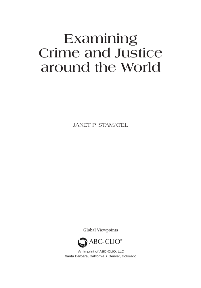 Examining Crime and Justice around the World page iii