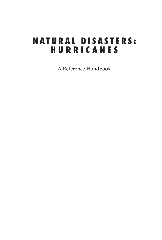 Natural Disasters: Hurricanes: A Reference Handbook page i