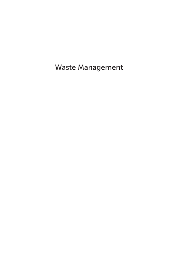 Waste Management: A Reference Handbook page i