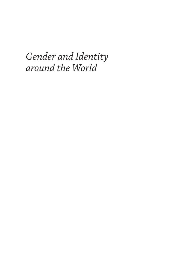 Gender and Identity around the World [2 volumes] page i