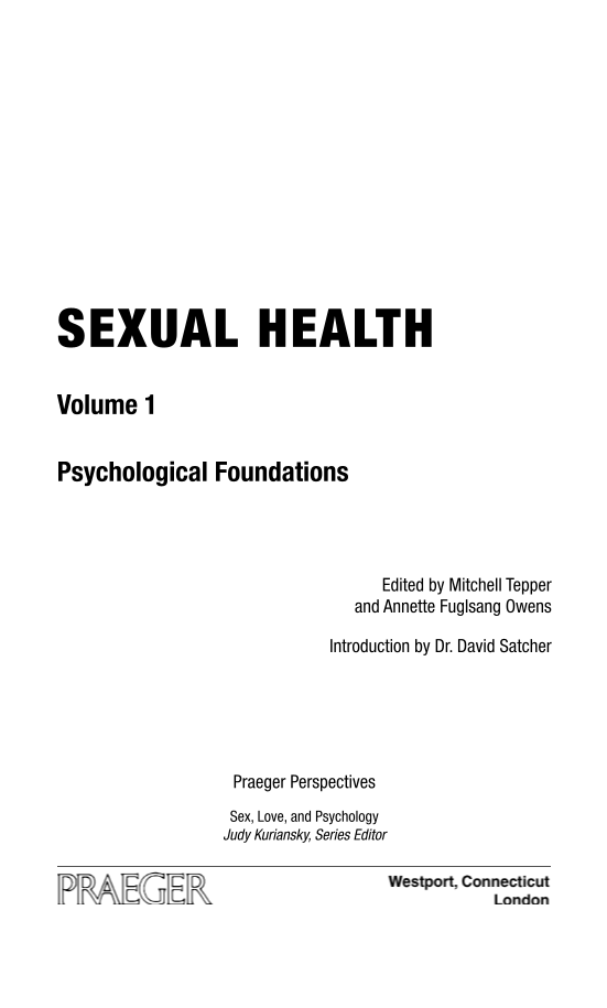 Sexual Health [4 volumes] page Vol1:iii
