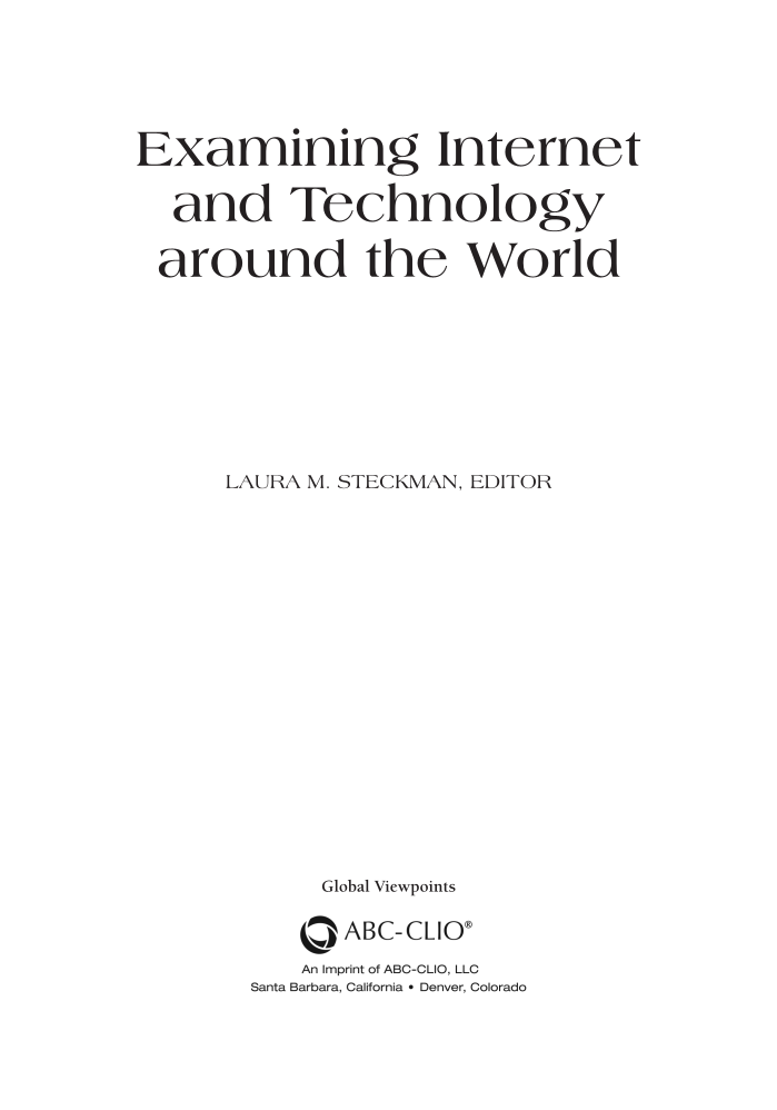 Examining Internet and Technology around the World page iii