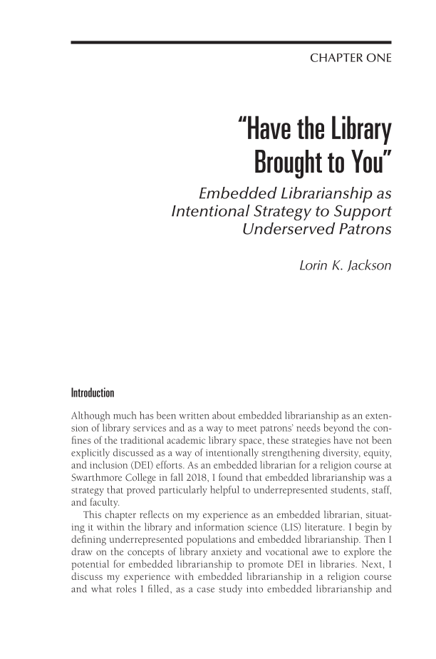 Underserved Patrons in University Libraries: Assisting Students Facing Trauma, Abuse, and Discrimination page 1