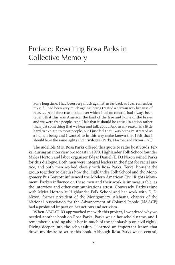 Rosa Parks: A Life in American History page ix