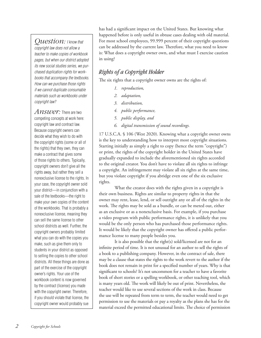 Copyright for Schools: A Practical Guide, 6th Edition page 2