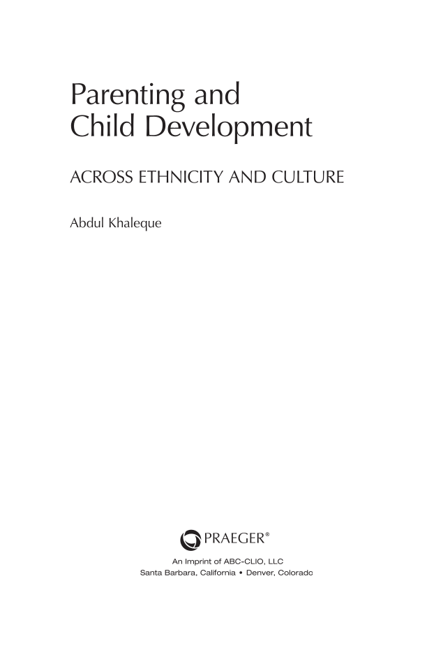 Parenting and Child Development: Across Ethnicity and Culture page iii