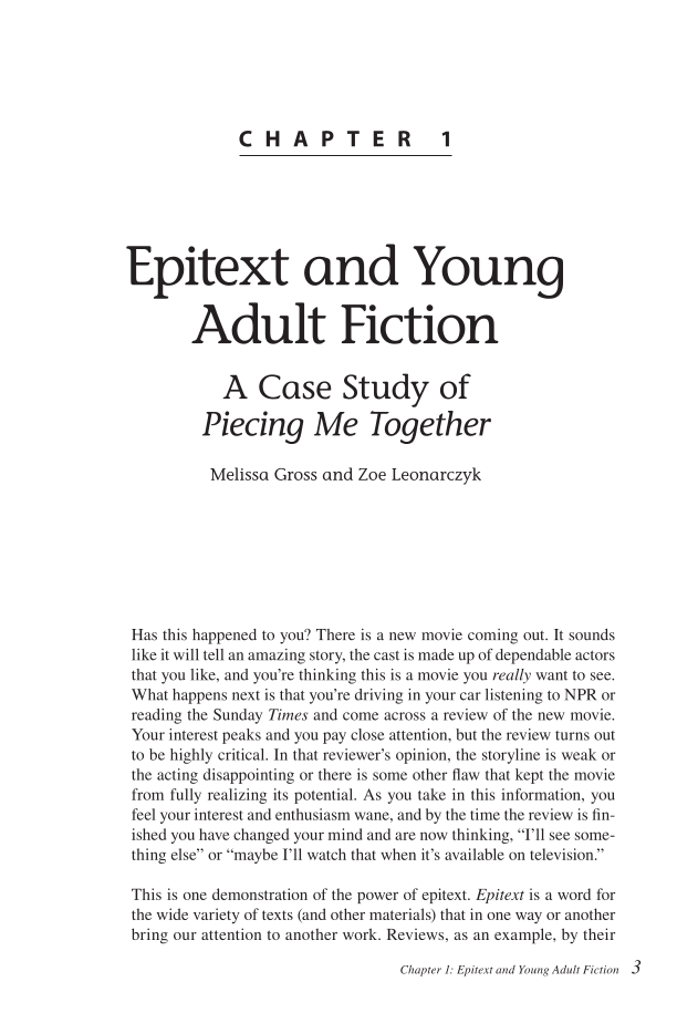 From Text to Epitext: Expanding Students' Comprehension, Engagement, and Media Literacy page 3