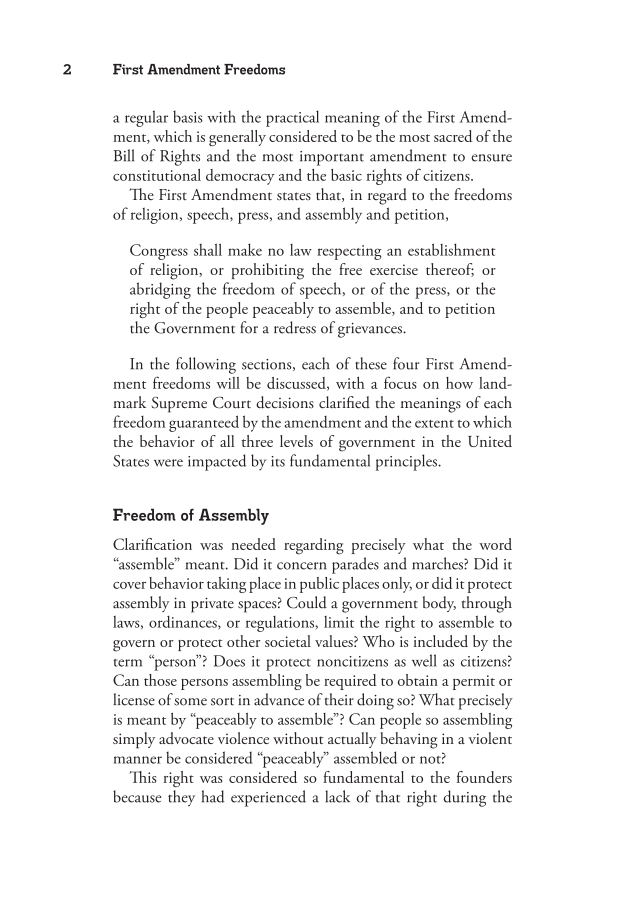 First Amendment Freedoms: A Reference Handbook page 2