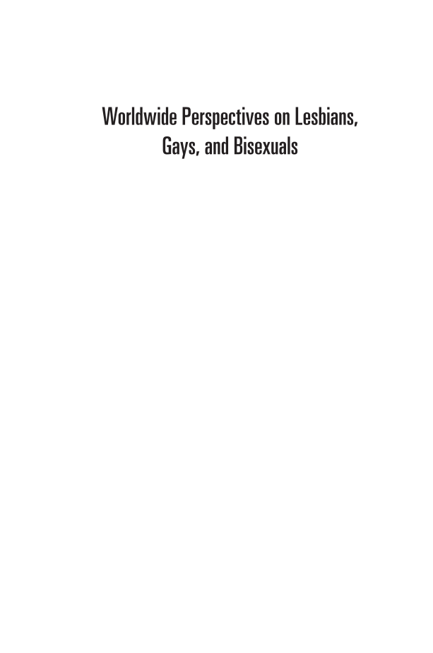 Worldwide Perspectives on Lesbians, Gays, and Bisexuals [3 volumes] page i