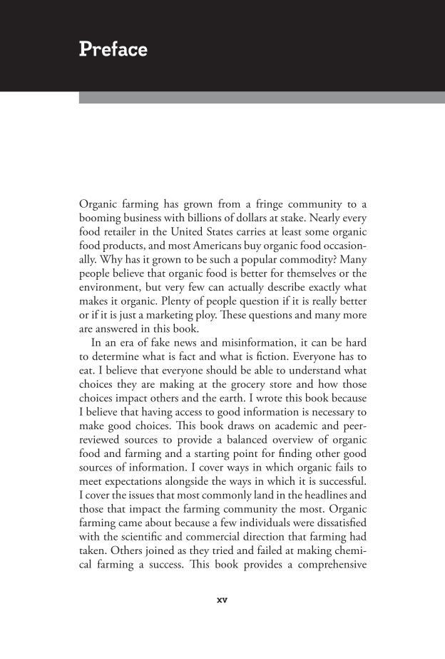 Organic Food and Farming: A Reference Handbook page xv