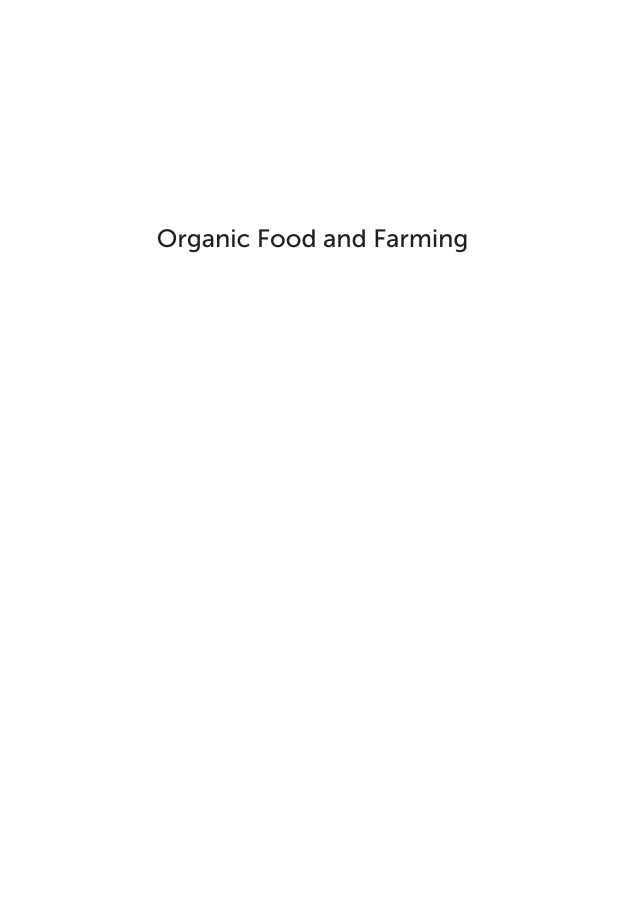 Organic Food and Farming: A Reference Handbook page i