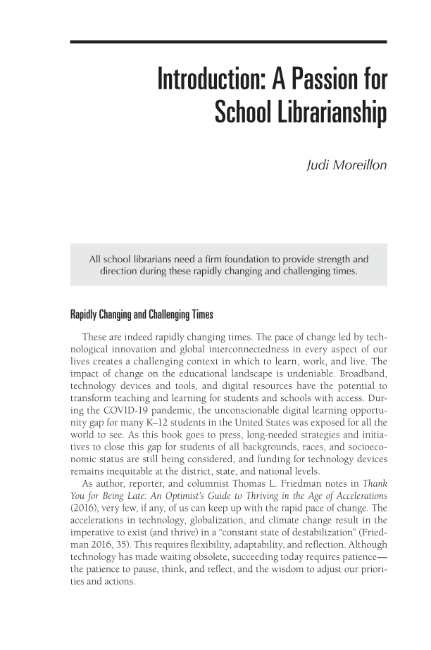 Core Values in School LIbrarianship: Responding with Commitment and Courage page ix