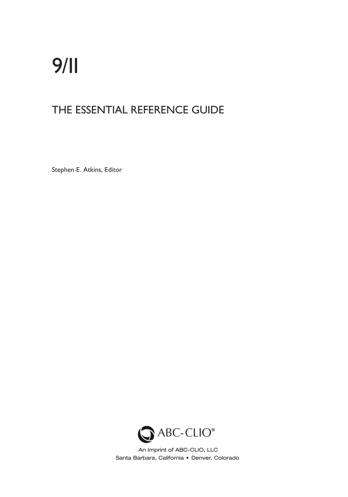 9/11: The Essential Reference Guide page iii