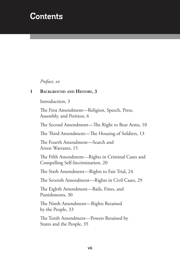 Civil Rights and Civil Liberties in America: A Reference Handbook page vii