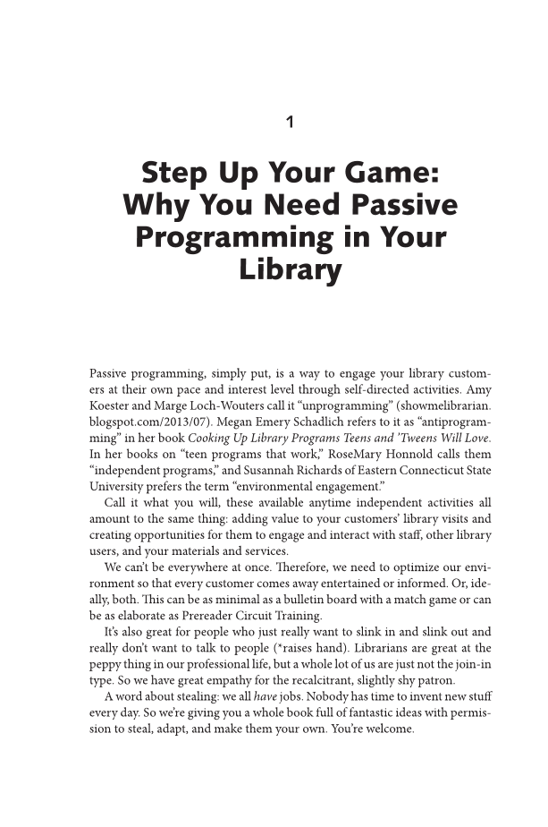 The Passive Programming Playbook: 101 Ways to Get Library Customers off the Sidelines page 3