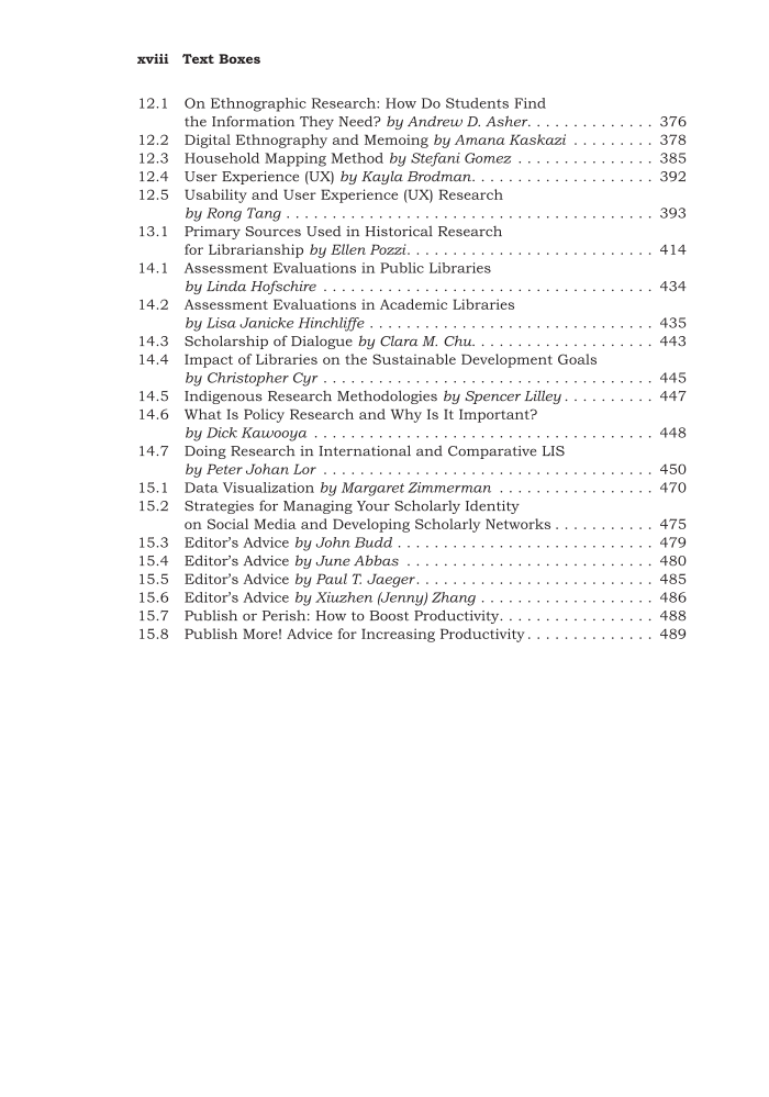 Research Methods in Library and Information Science, 7th Edition page xviii