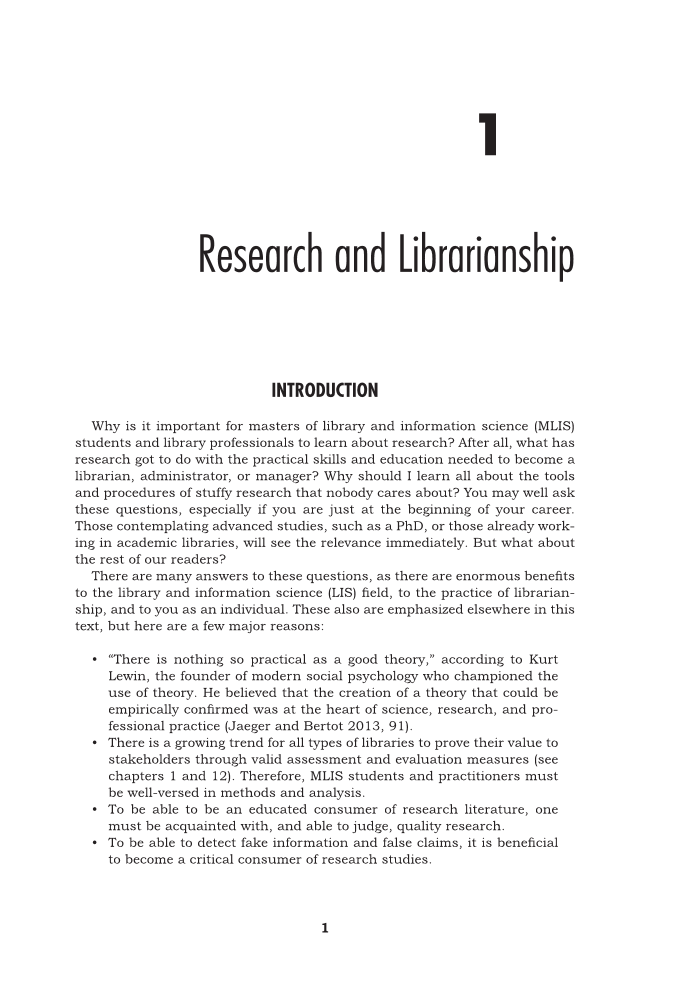 Research Methods in Library and Information Science, 7th Edition page 1
