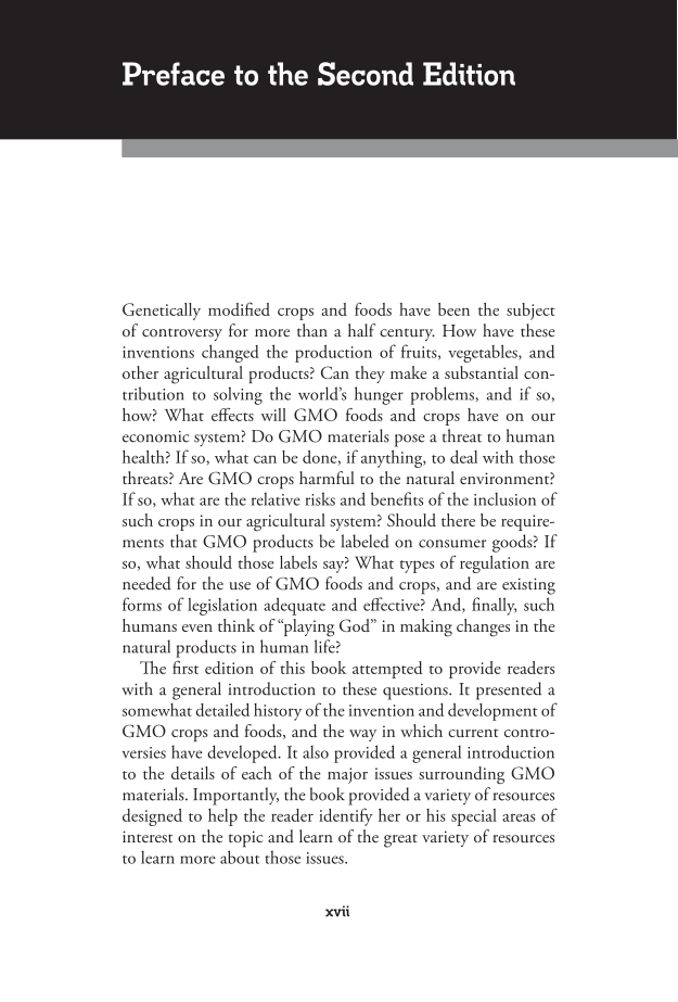 GMO Food: A Reference Handbook, 2nd Edition page xvii