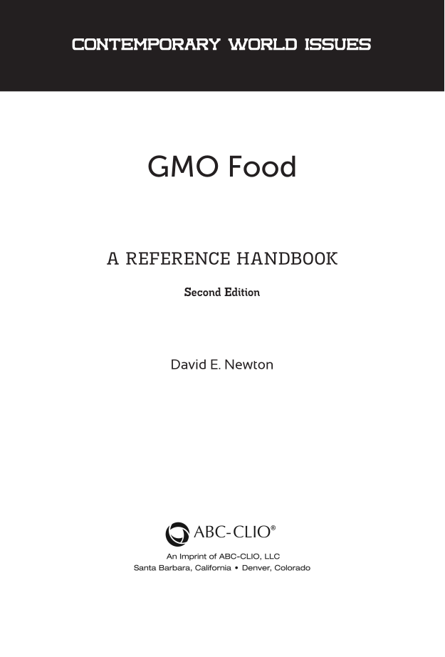 GMO Food: A Reference Handbook, 2nd Edition page v