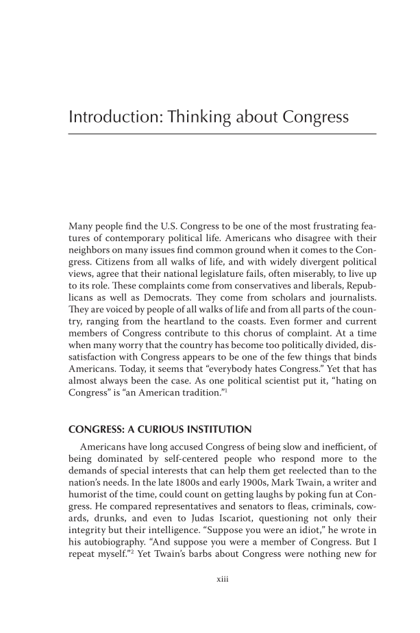The Congress page xiii