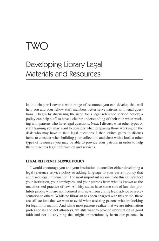 Helping Library Users with Legal Questions: Practical Advice for Research, Programming, and Outreach page 11