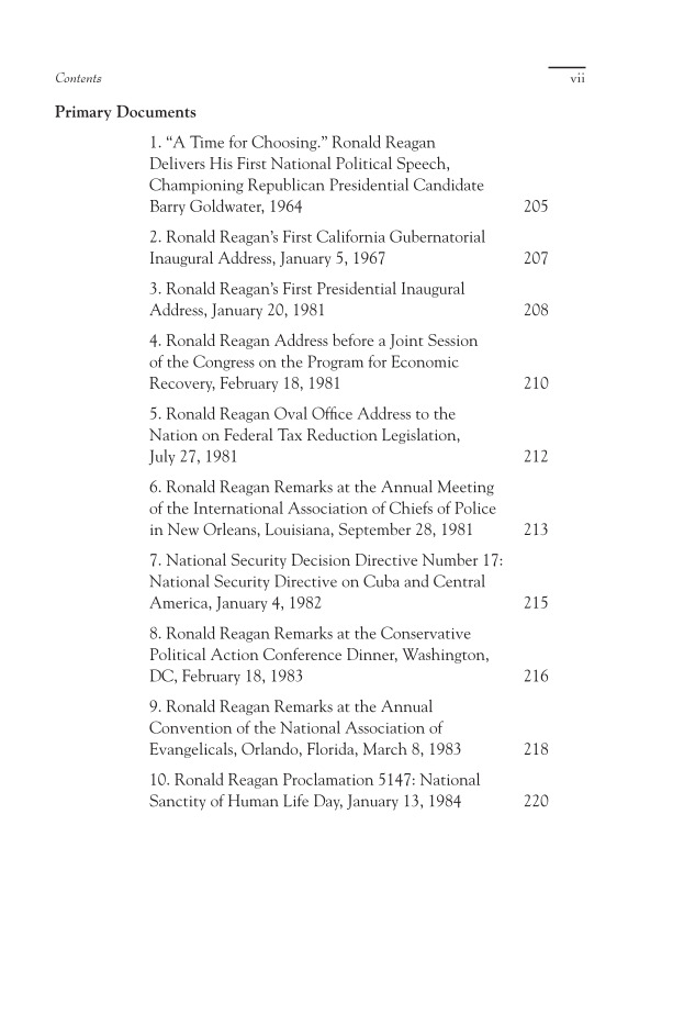 The Reagan Revolution and the Rise of the New Right: A Reference Guide page vii