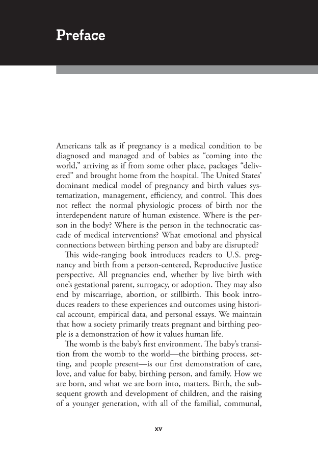 Pregnancy and Birth: A Reference Handbook page xv