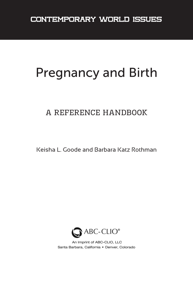 Pregnancy and Birth: A Reference Handbook page v