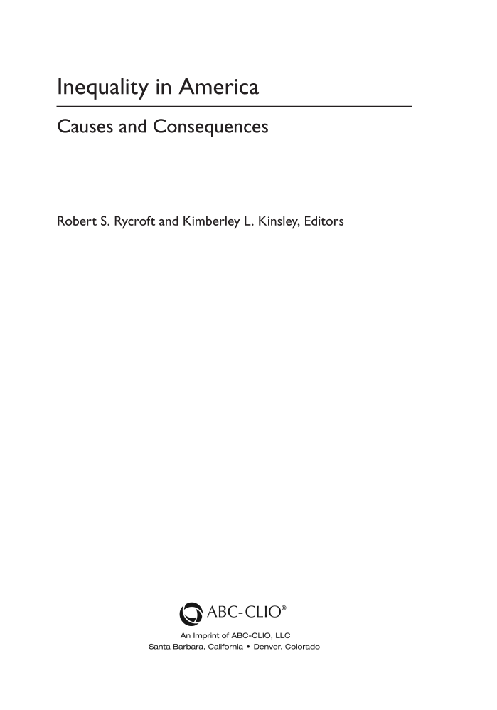 Inequality in America: Causes and Consequences page iii