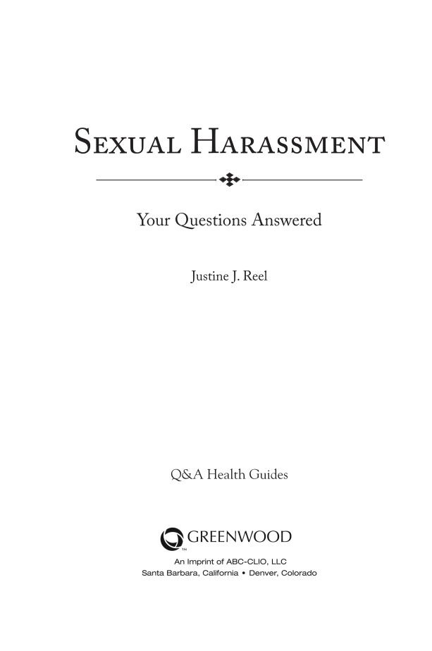 Sexual Harassment: Your Questions Answered page iii