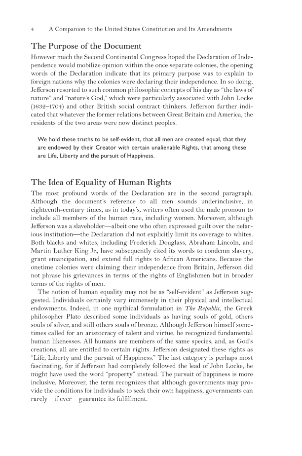 A Companion to the United States Constitution and Its Amendments, 7th Edition page 4