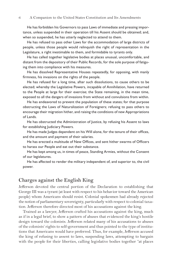 A Companion to the United States Constitution and Its Amendments, 7th Edition page 6