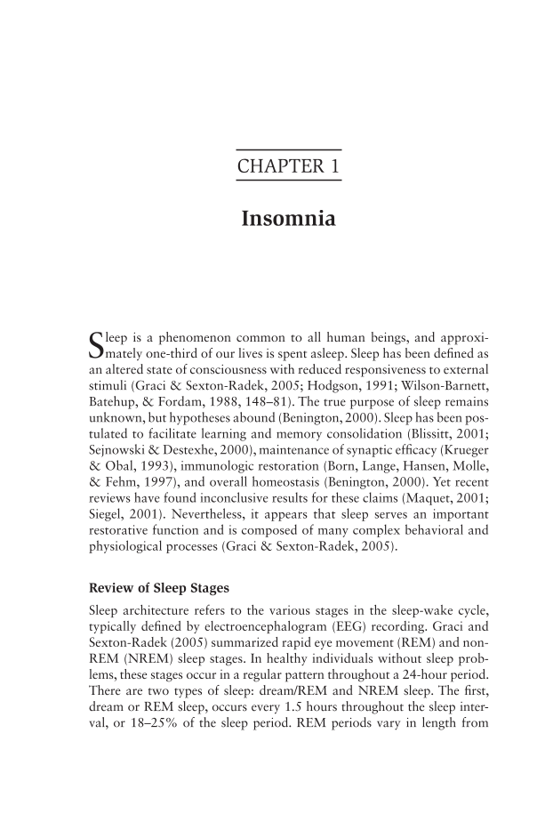 Sleep Disorders: Elements, History, Treatments, and Research page 1