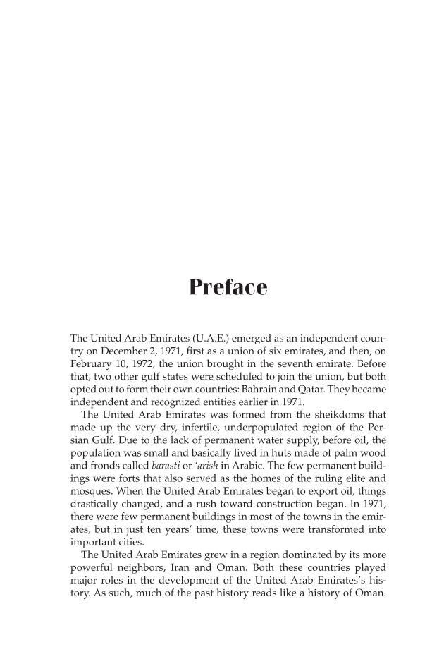 The History of the United Arab Emirates page xi