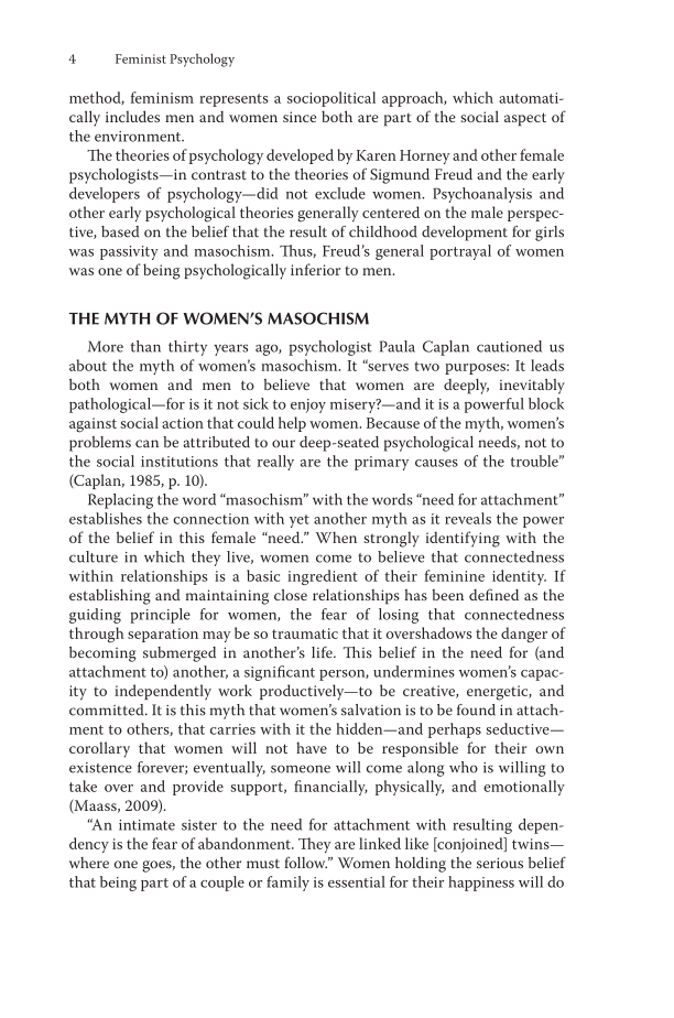 Feminist Psychology: History, Practice, Research, and the Future page 4
