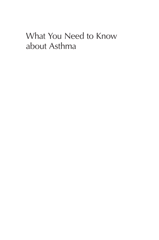 What You Need to Know about Asthma page i