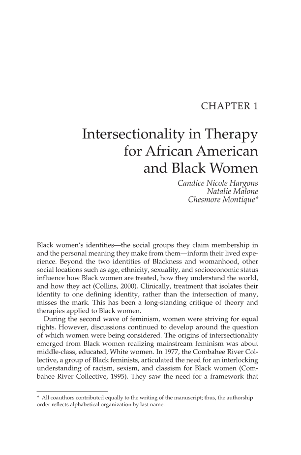 A Handbook on Counseling African American Women: Psychological Symptoms, Treatments, and Case Studies page 1