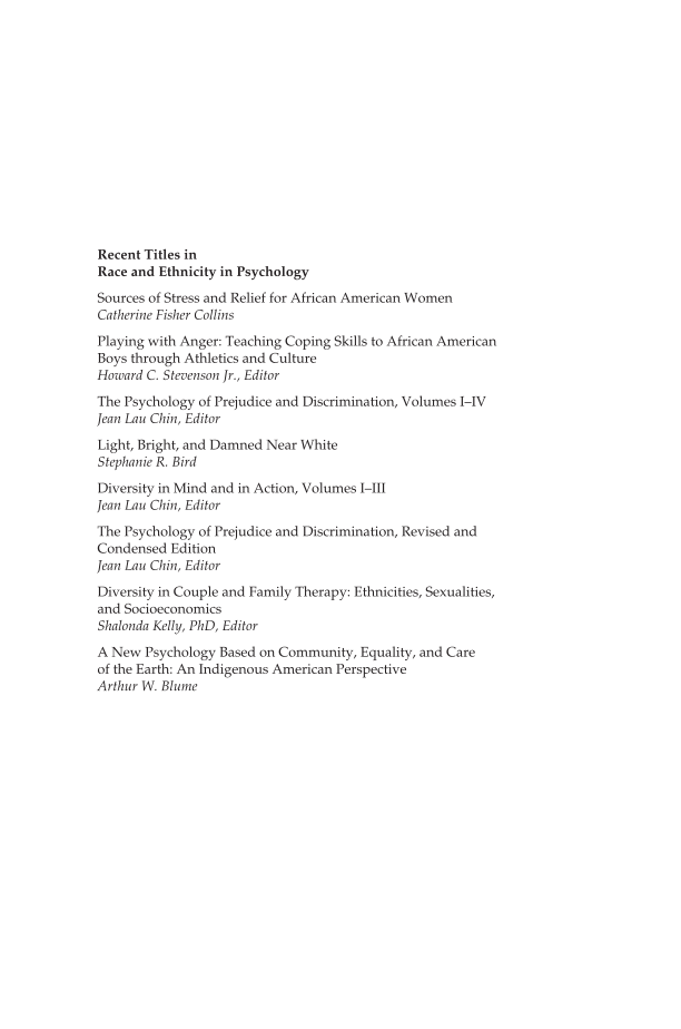 A Handbook on Counseling African American Women: Psychological Symptoms, Treatments, and Case Studies page ii
