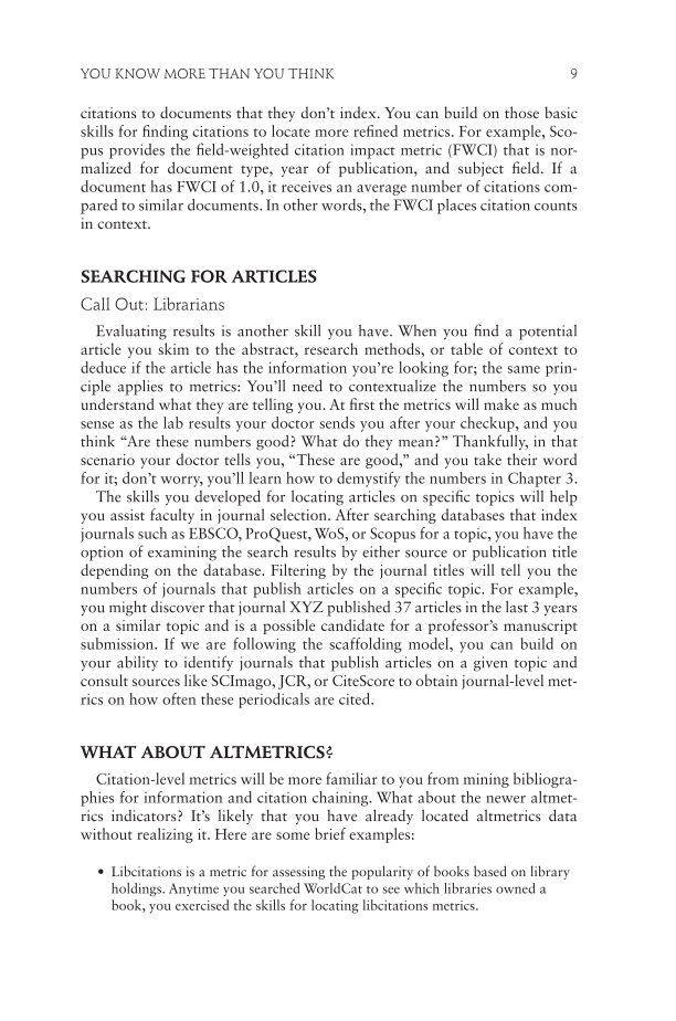 Demystifying Scholarly Metrics: A Practical Guide page 9