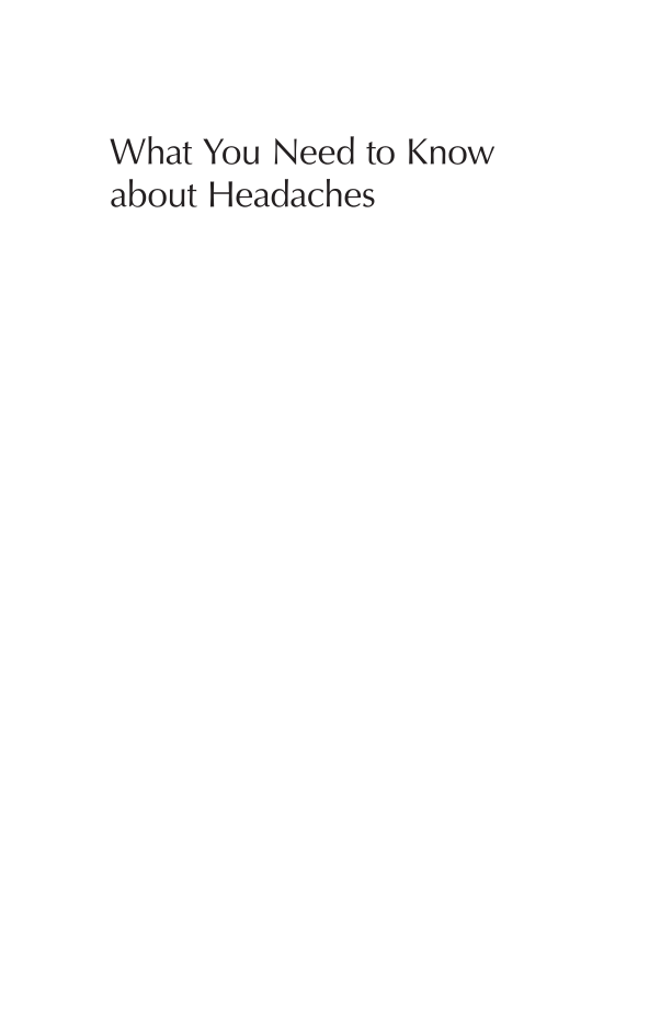 What You Need to Know about Headaches page i