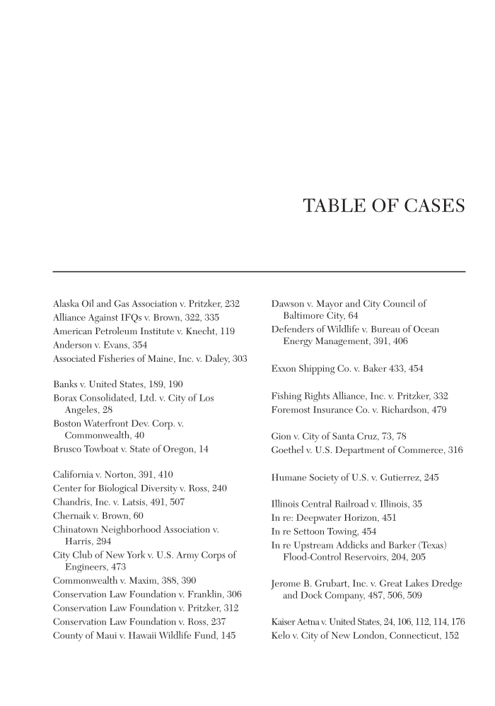 Marine and Coastal Law: Cases and Materials, 3rd Edition page xi