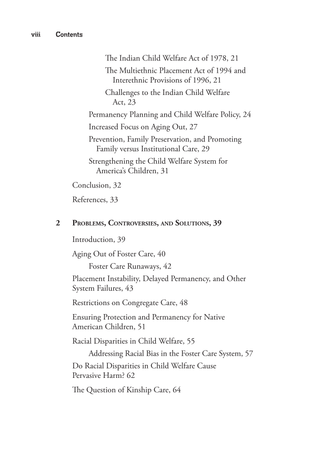 Foster Care in America: A Reference Handbook page viii