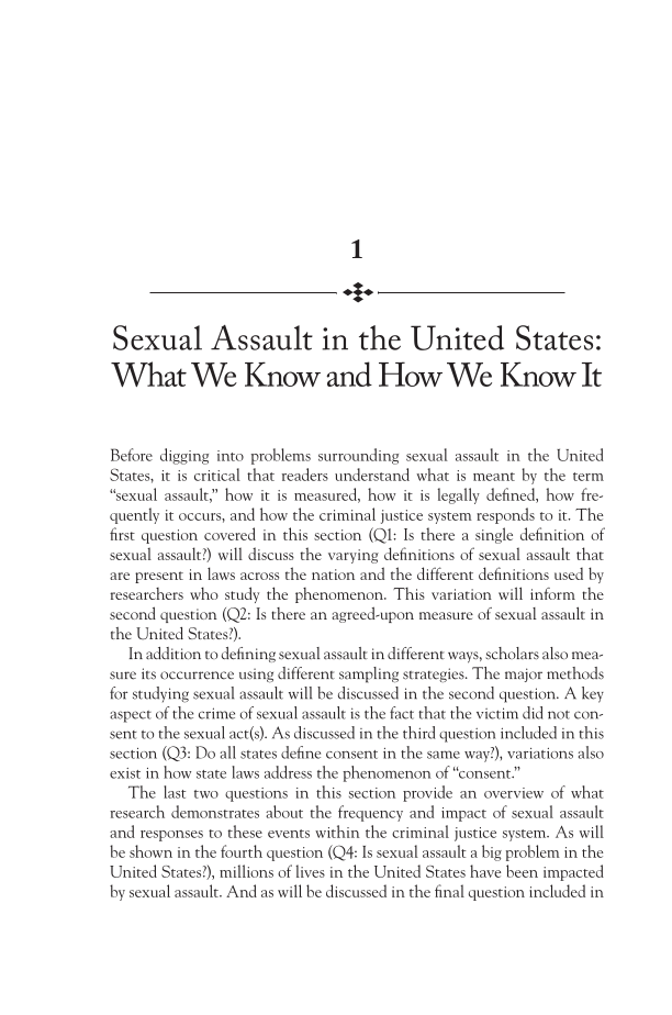 Sexual Assault and Harassment in America: Examining the Facts page 1