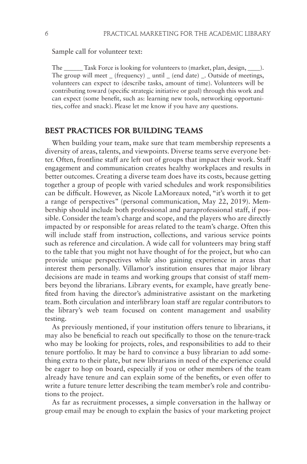 Practical Marketing for the Academic Library page 6