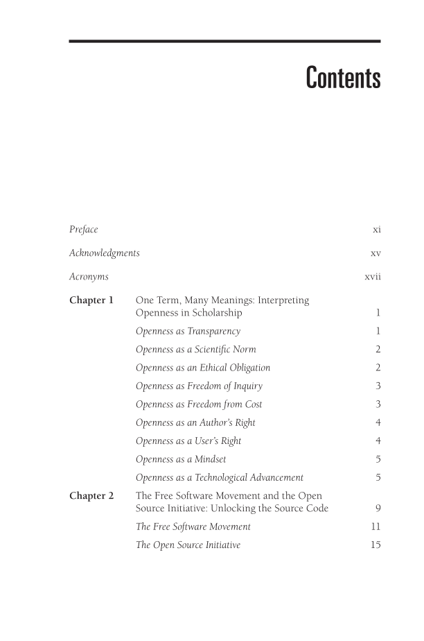 The Complete Guide to Open Scholarship page vii