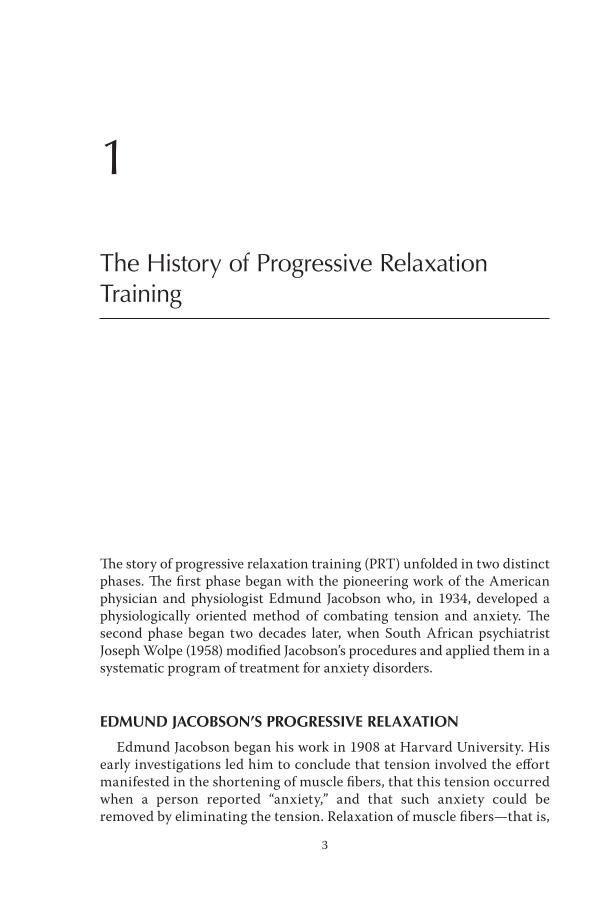 Progressive Relaxation Training: A Guide for Professionals, Students, and Researchers page 3