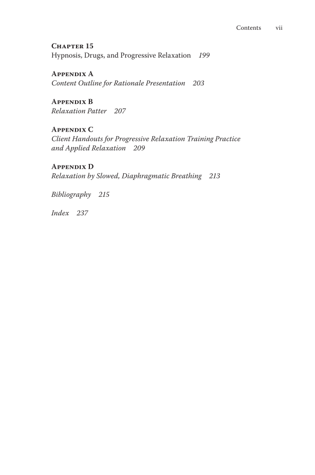 Progressive Relaxation Training: A Guide for Professionals, Students, and Researchers page vii