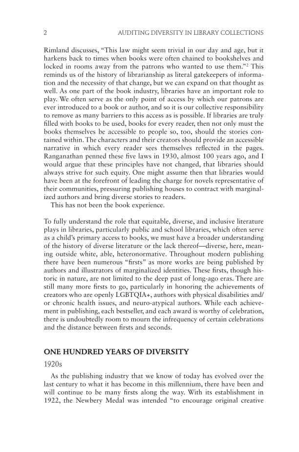 Auditing Diversity in Library Collections page 2