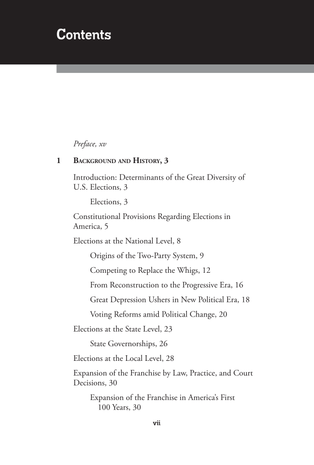 Elections in America: A Reference Handbook page vii
