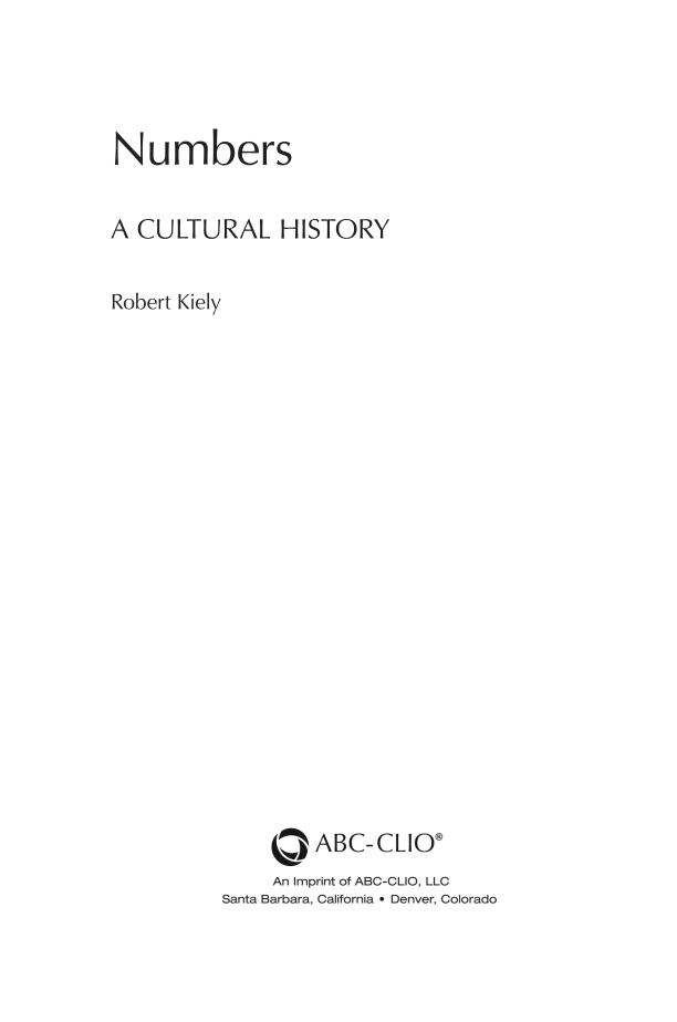 Numbers: A Cultural History page iii